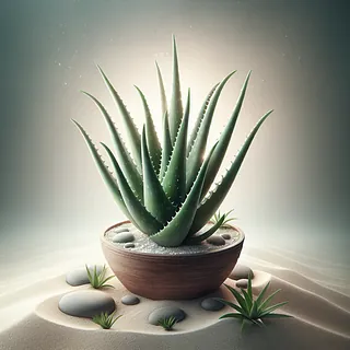 Realistic stock image of aloe vera plant.